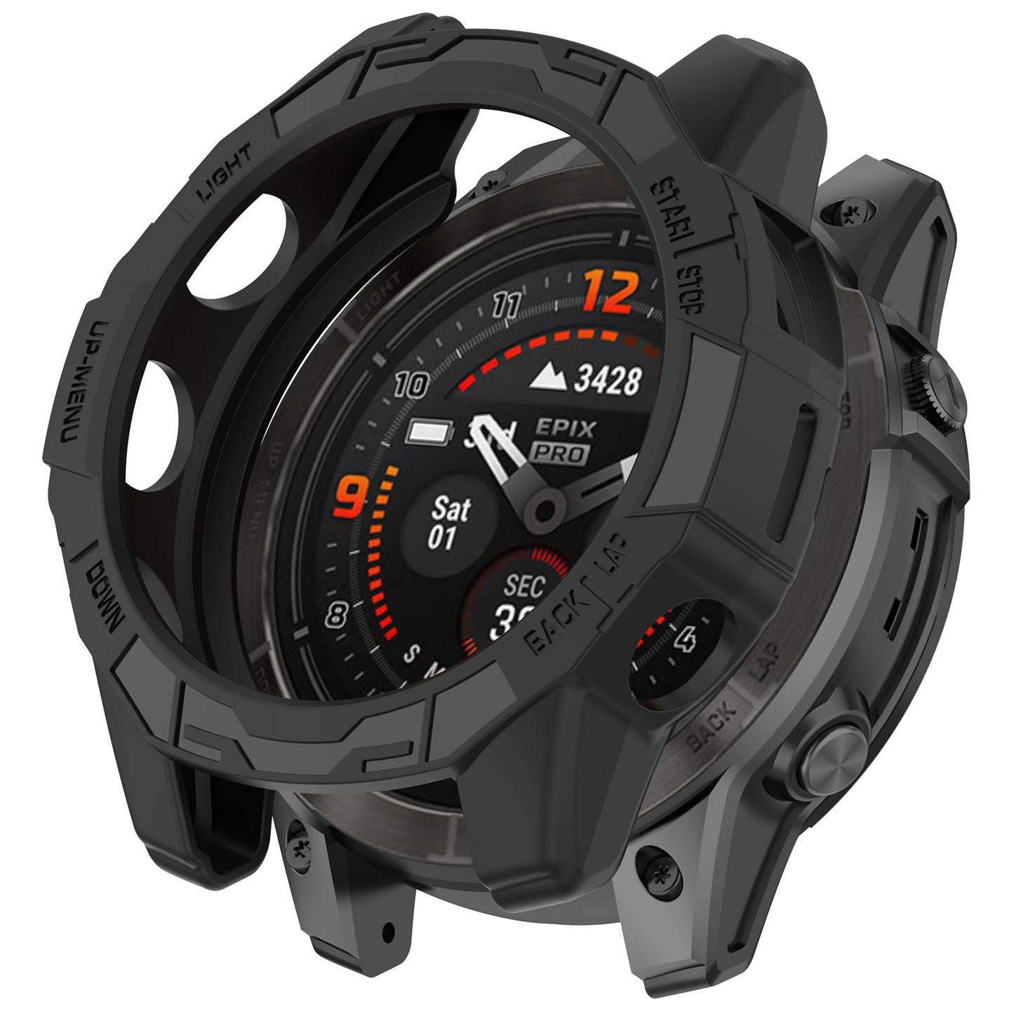 For Garmin Fenix 7 Pro / Fenix 7 / Epix Pro 47mm Anti-collision TPU Watch Case Hollow Protective Frame