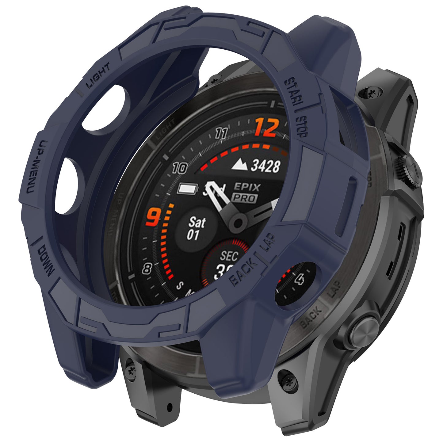 For Garmin Fenix 7 Pro / Fenix 7 / Epix Pro 47mm Anti-collision TPU Watch Case Hollow Protective Frame