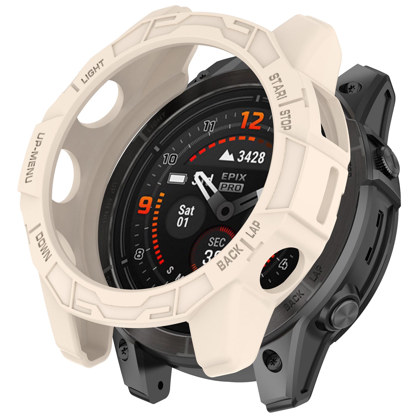 For Garmin Fenix 7 Pro / Fenix 7 / Epix Pro 47mm Anti-collision TPU Watch Case Hollow Protective Frame