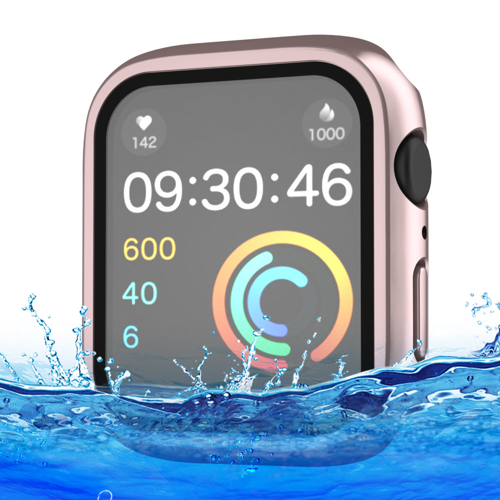 IP68 Waterproof Watch Case for Apple Watch Series 9 / 8 / 7 41mm , Tempered Glass Screen Protector PC Watch Cover