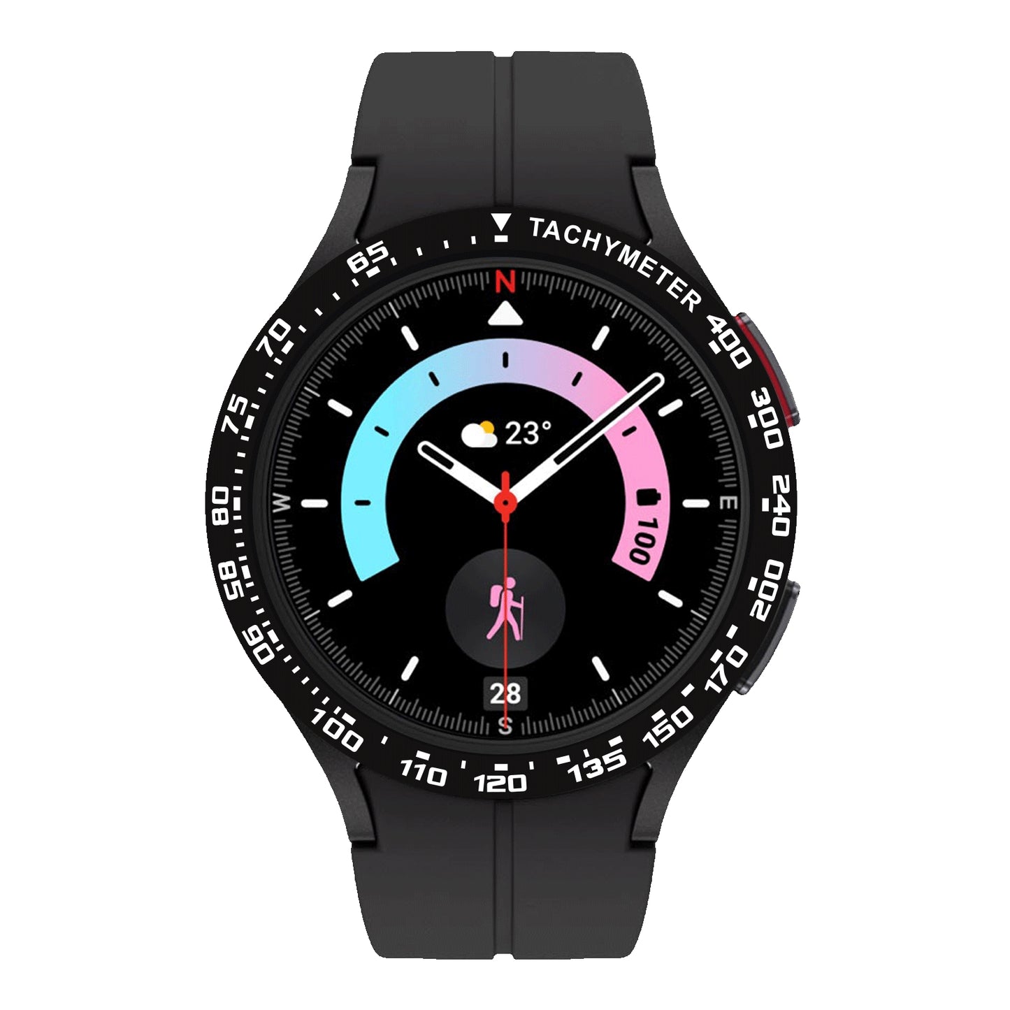 Type D Speed Scale Bezel Styling for Samsung Galaxy Watch 5 Pro 45mm , Aluminum Alloy Adhesive Frame Protector