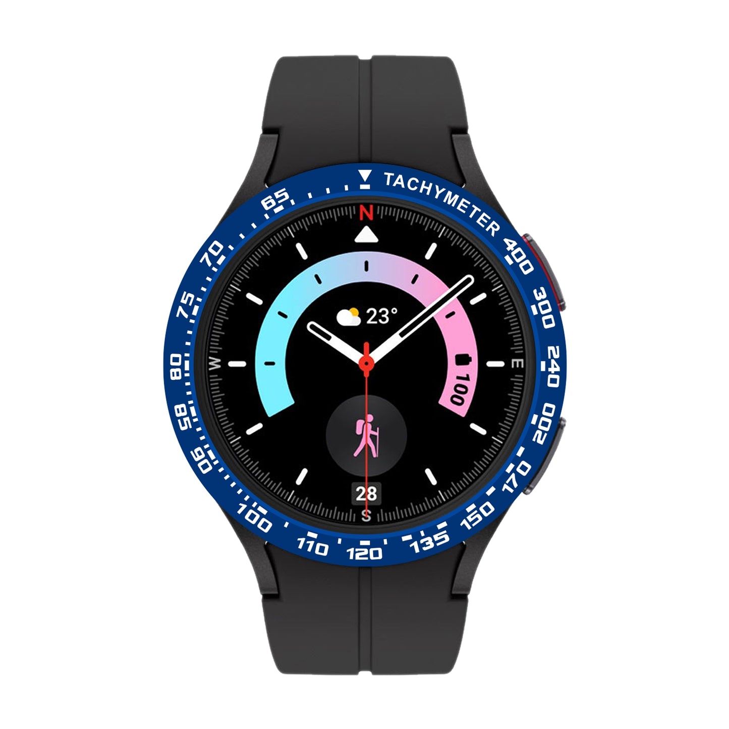 Type D Speed Scale Bezel Styling for Samsung Galaxy Watch 5 Pro 45mm , Aluminum Alloy Adhesive Frame Protector