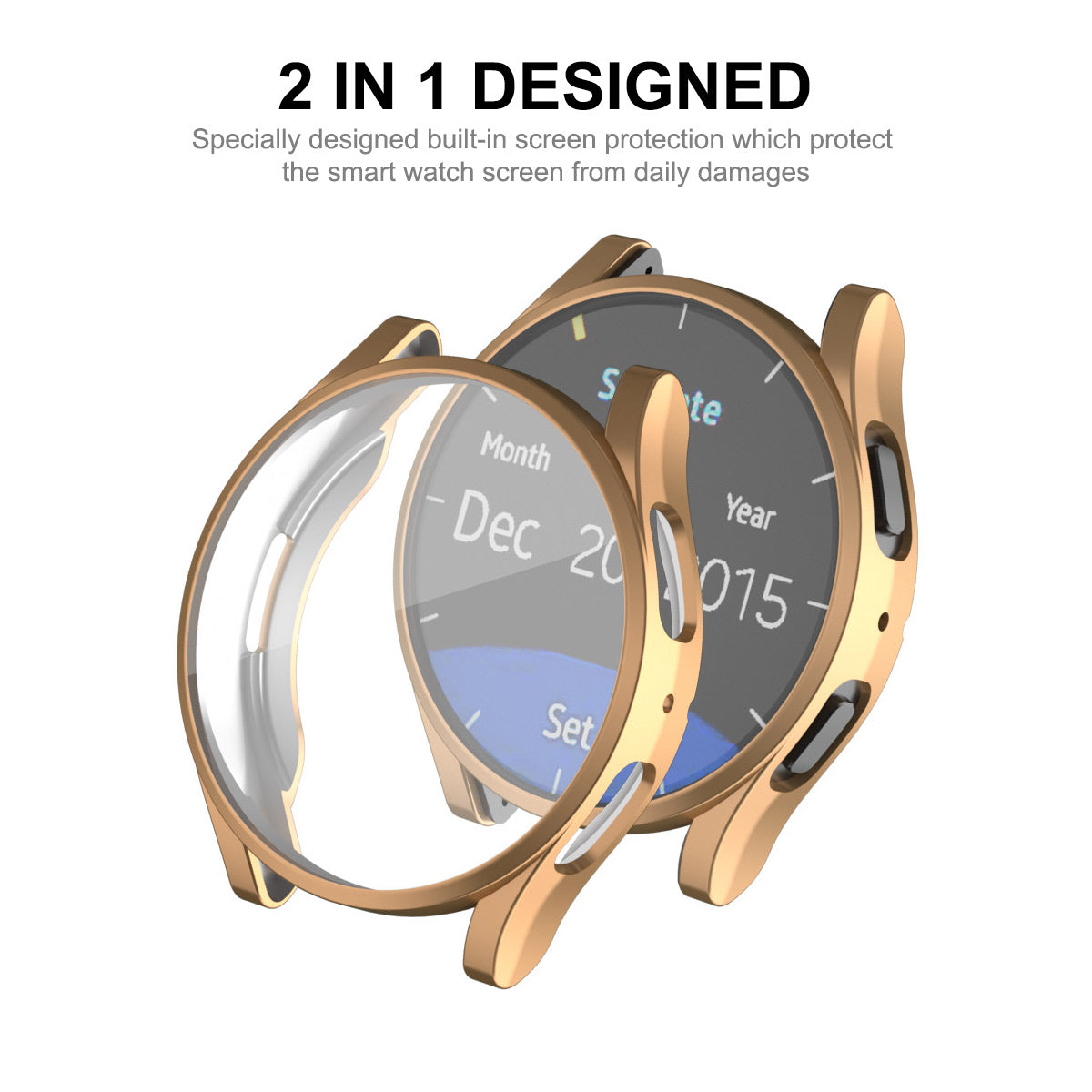 ENKAY HAT PRINCE For Samsung Galaxy Watch6 44mm Full Covering TPU Watch Case Electroplating Frame with Screen Film