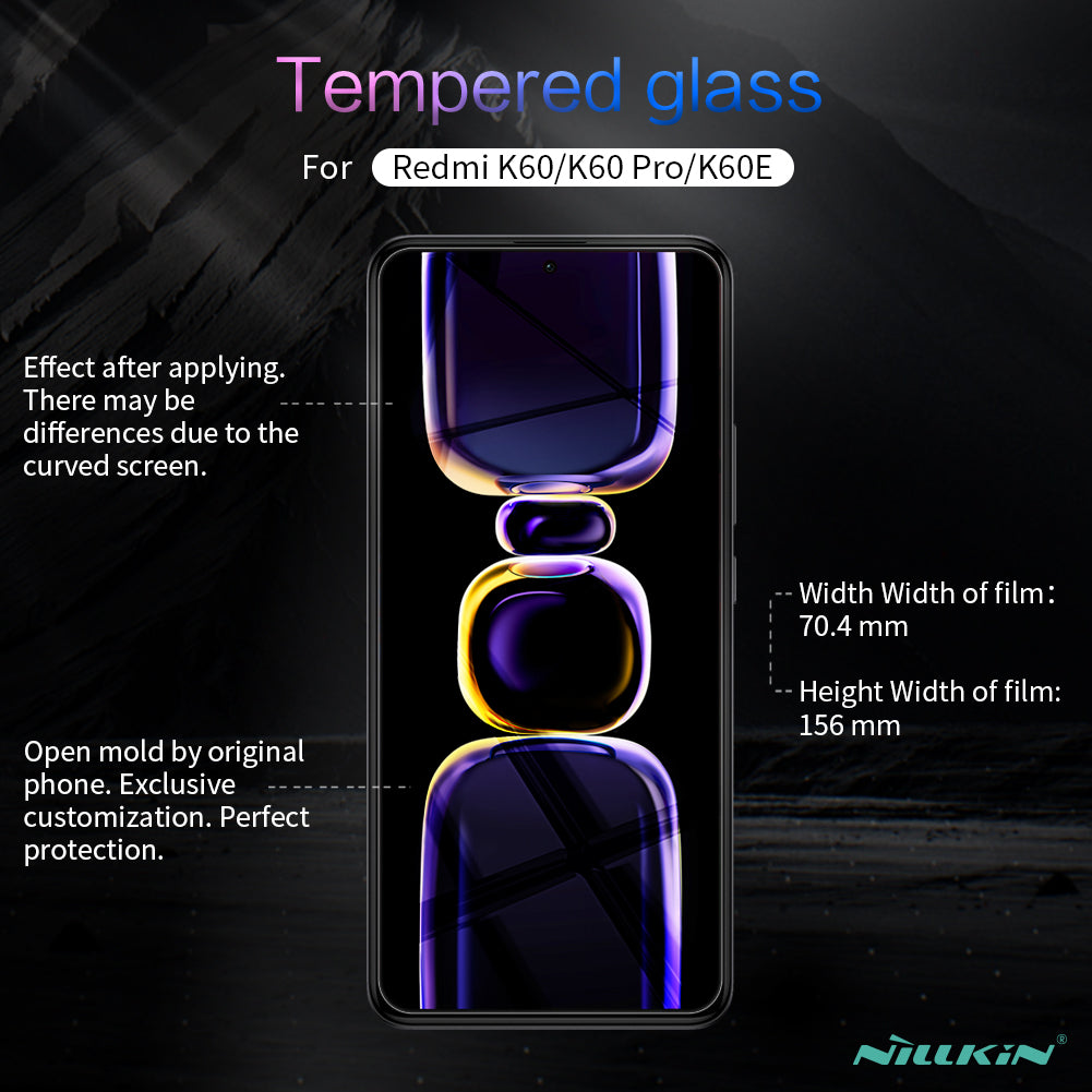 NILLKIN H+Pro for Xiaomi Poco F5 Pro 5G / Redmi K60 Pro 5G / K60 5G / K60E 5G AGC Glass Screen Protector Anti-explosion Ultra Clear Screen Film