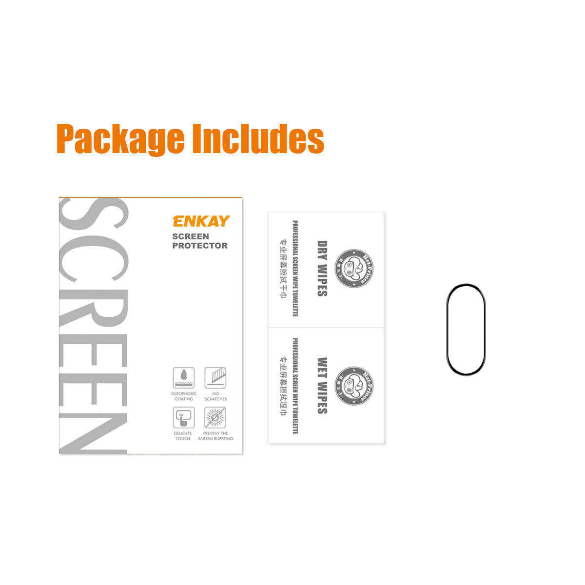 ENKAY HAT PRINCE Screen Protector for Xiaomi Smart Band 8 Soft PC Edge+PMMA 3D Curved HD Clear Full Cover Film