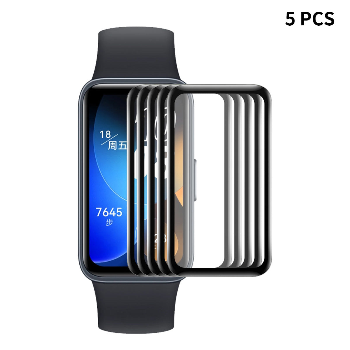 ENKAY HAT PRINCE 5Pcs / Set for Huawei Band 8 Full Screen Film Soft PC Edge+PMMA 3D Curved Watch Screen Protector