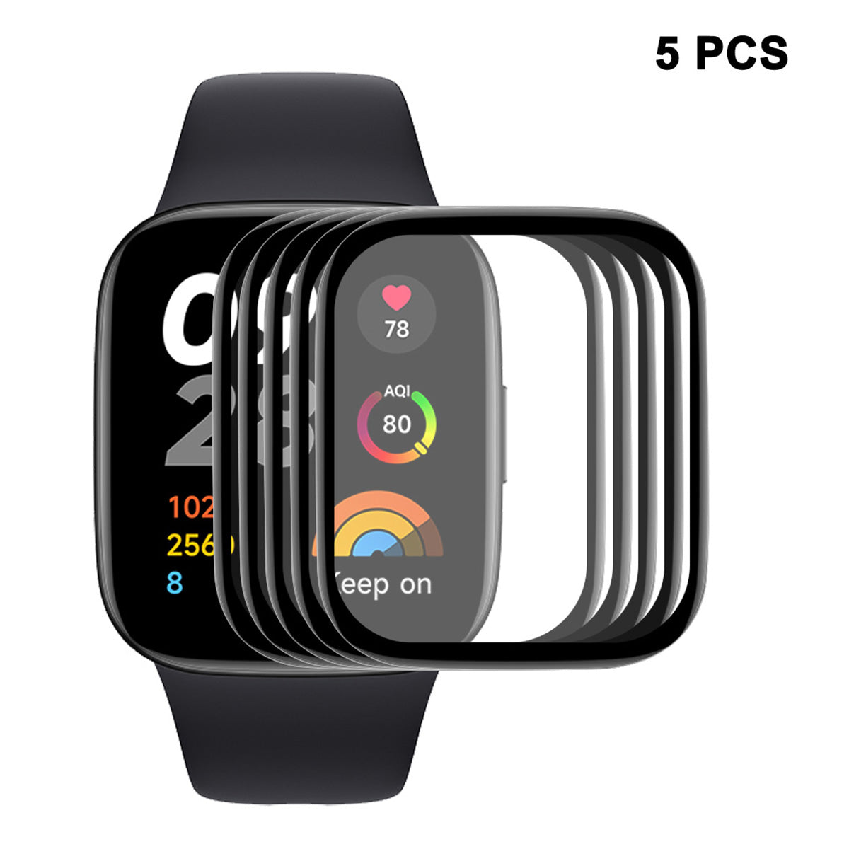 ENKAY HAT PRINCE 5Pcs / Set for Xiaomi Redmi Watch 3 Lite / Watch 3 Active Screen Protector 3D Curved Soft PC Edge+PMMA Full Cover Film