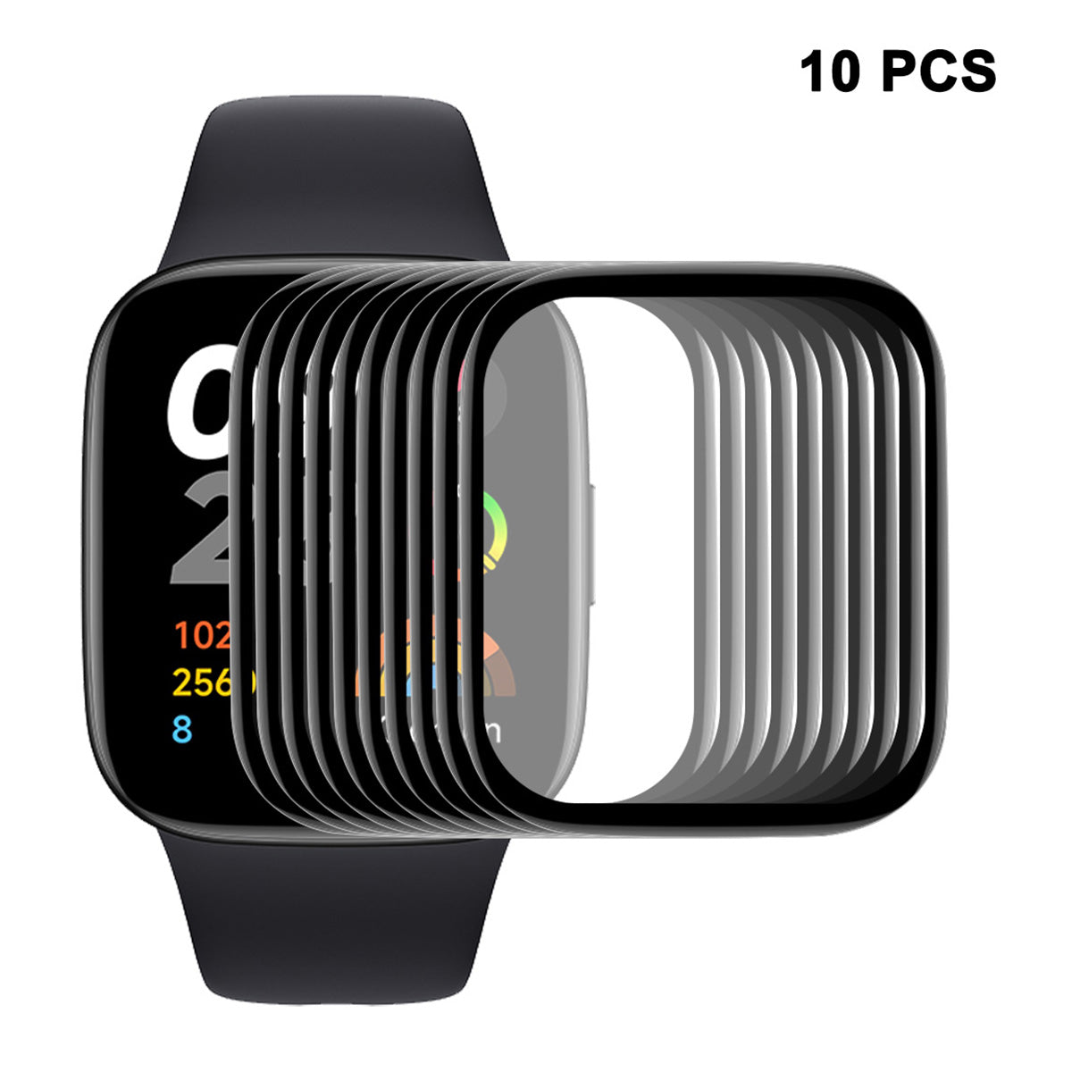 ENKAY HAT PRINCE 10Pcs / Set for Xiaomi Redmi Watch 3 Lite / Watch 3 Active Clean Screen Film Full Cover 3D Curved Soft PC Edge+PMMA Screen Protector