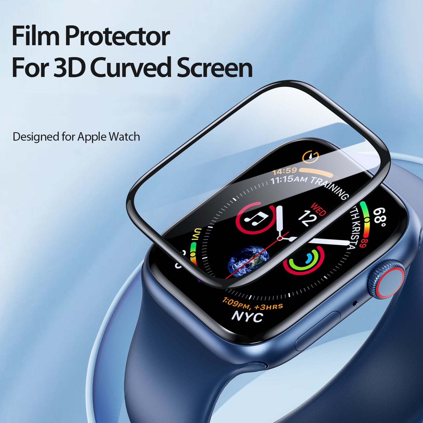 DUX DUCIS 2Pcs Hydrogel Screen Protector for Apple Watch Series 9 8 7 45mm , TPE+PMMA Anti-Scratch 3D Curved Edge Watch Film