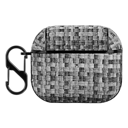 Shockproof Case for Apple AirPods 3 Woven Texture PU Leather PC Case Bluetooth Headset Cover