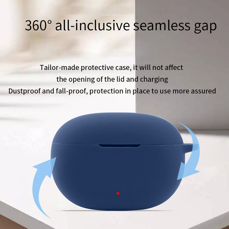 Silicone Case for Beats Studio Buds+ Bluetooth Earphone, Anti-drop Earbud Cover with Hanging Buckle