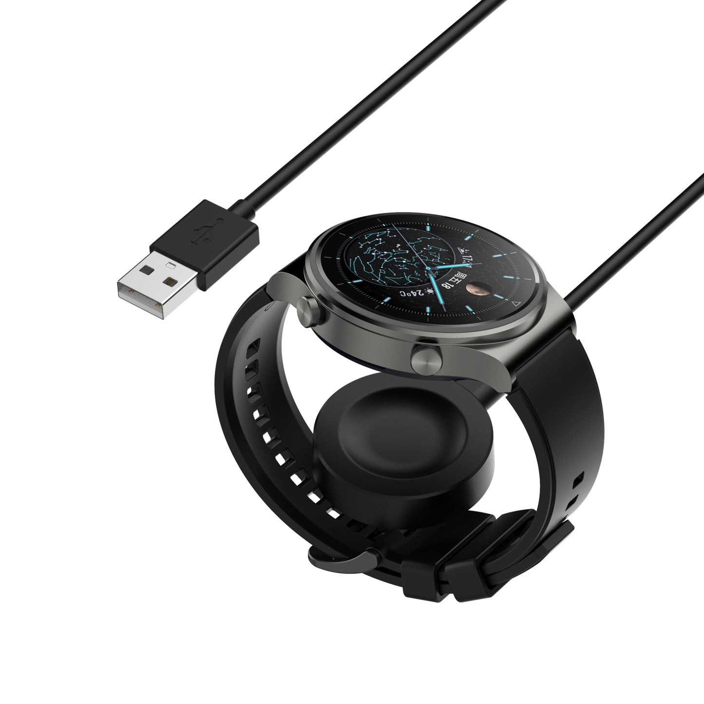 For Huawei Watch 4 / Watch 4 Pro Magnetic Absorption Charging Dock Watch Charger with 1m Detachable USB Cable