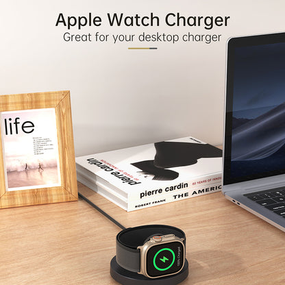 V17A Charging Stand for Apple Watch Ultra / Series 8 7 SE 6 5 4 3 2 / Watch Nike , Vertical Magnetic Wireless Foldable Watch Charger with Charging Cord