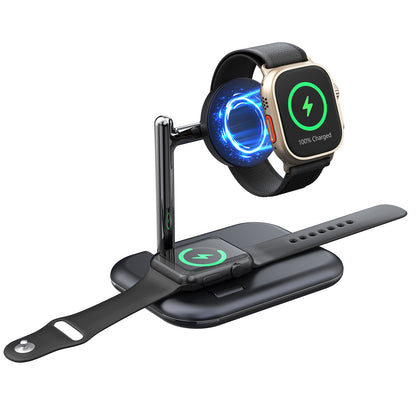 V19A 2-in-1 Magnetic Wireless Charger for Apple Watch Ultra / Series 8 7 SE 6 5 4 3 2 / Watch Nike , Desk Foldable Watch Charging Station