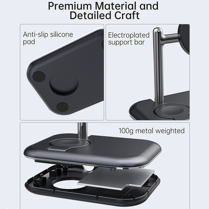 V19A 2-in-1 Magnetic Wireless Charger for Apple Watch Ultra / Series 8 7 SE 6 5 4 3 2 / Watch Nike , Desk Foldable Watch Charging Station