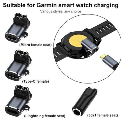 Watch Charging Connector for Garmin Watch , 90-degree Right Angle to Micro USB Smartwatch Charger Adapter