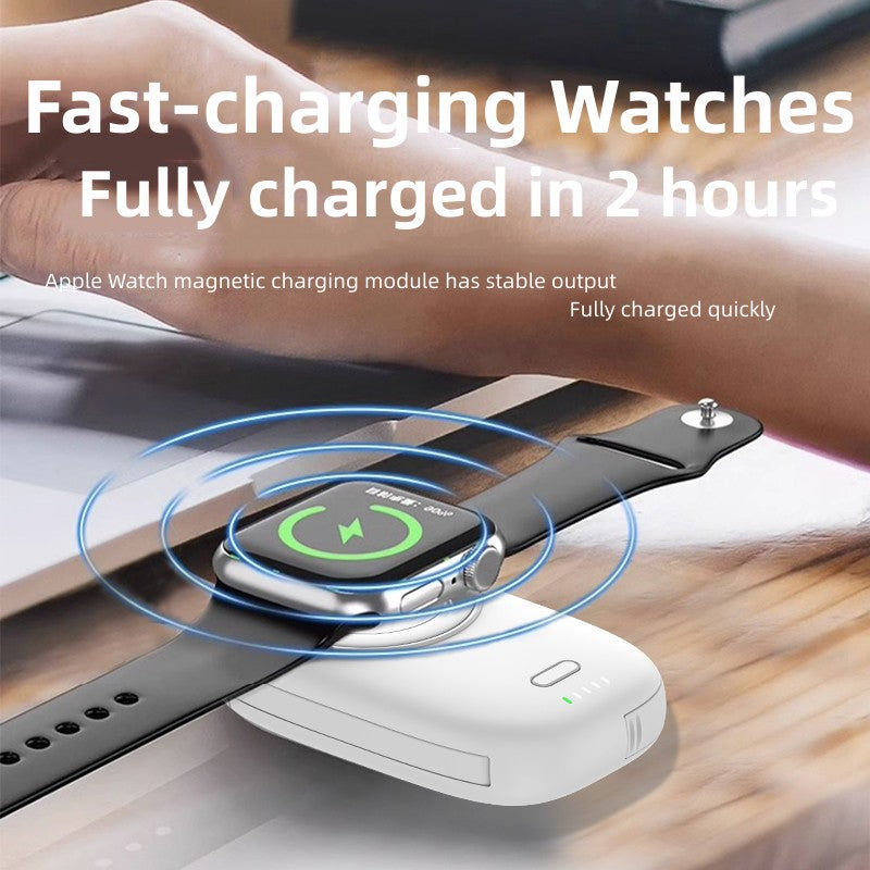 S2 Magnetic Wireless Charger for Apple Watch Series Charging Pad 1200mAh Cell Phone Power Bank with Type-C / USB Cable (with CE)