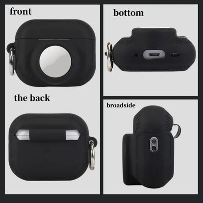 For AirPods Pro 2 + AirTag 2-in-1 Silicone Protective Cover Anti-drop Case with Ring Buckle