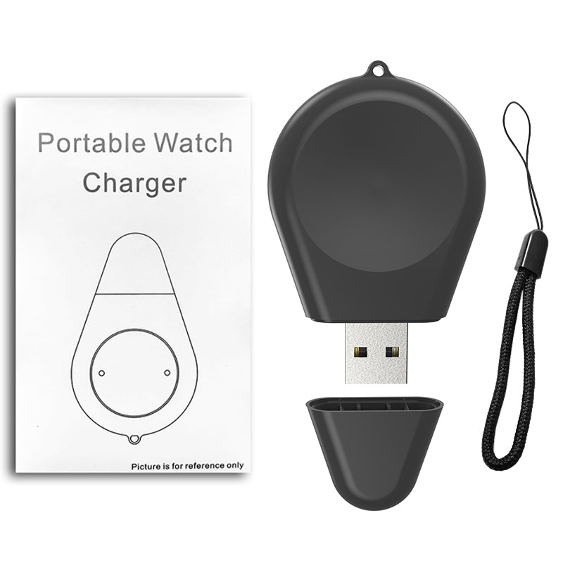 Portable USB Charger Travel Cordless Keychain Charger with Strap for Samsung Galaxy Watch6  /  5 / 4 / 3 Active