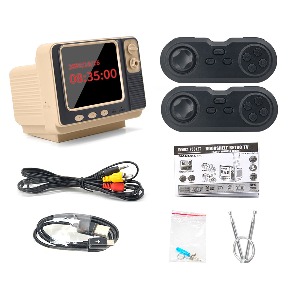 GV300 TV Shape Retro Game Console Game Machine Electronic Video Game Player with 2 Gamepads