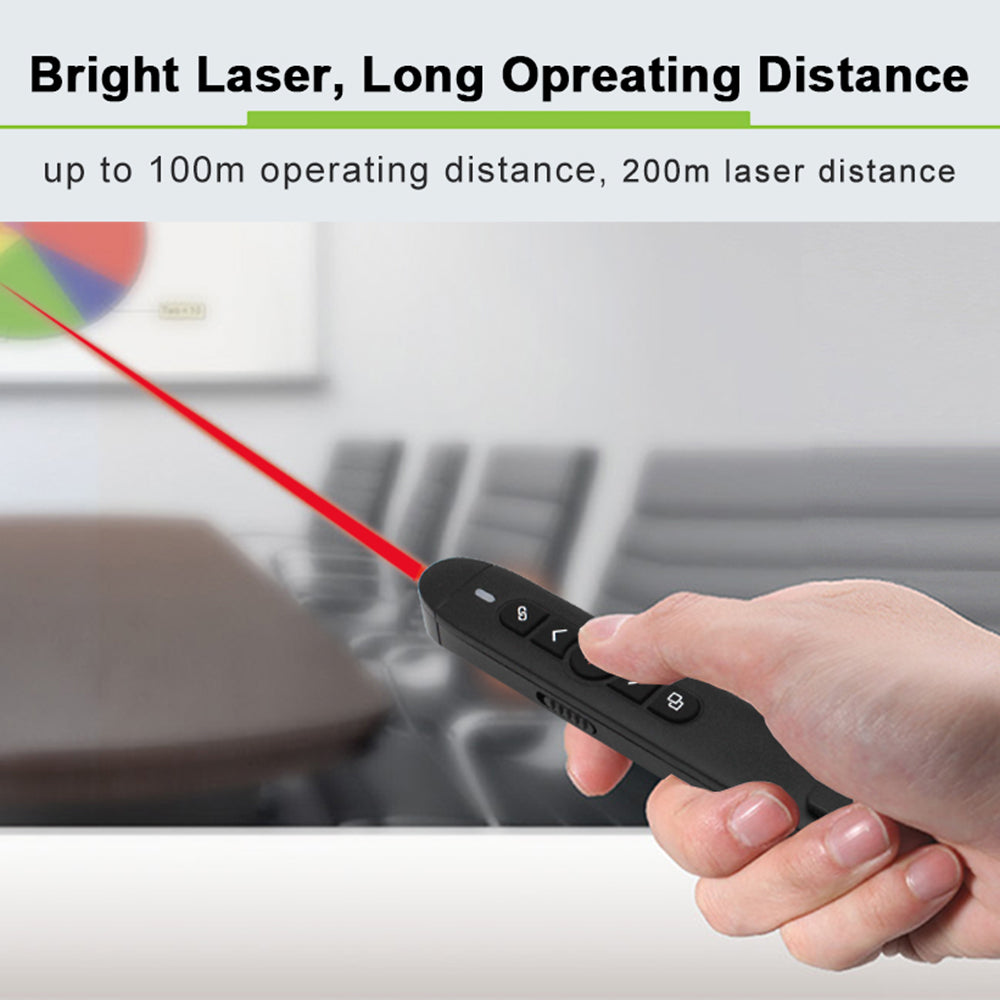 T5-H-L Red Laser Pointer Presentation Clicker 2.4GHz PPT Remote Control Presenter Flip Pen