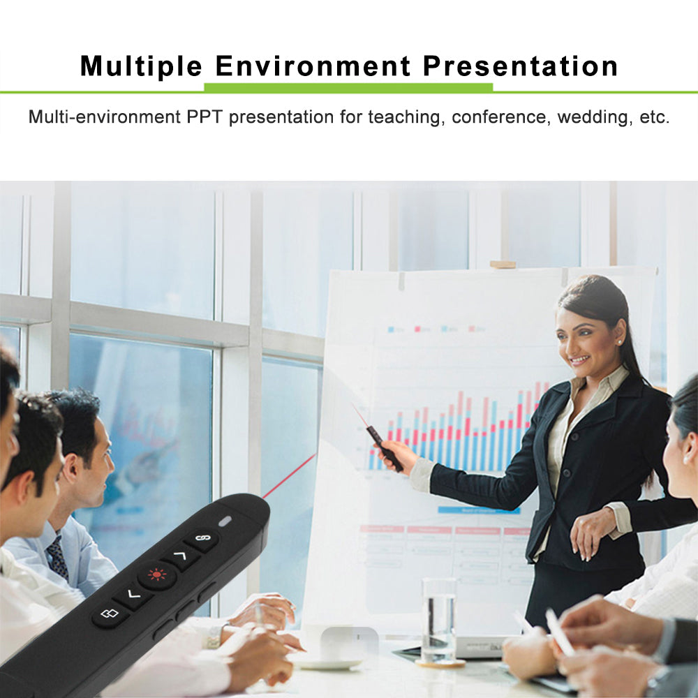 T5-H-A 2.4G Wireless Presenter Remote PowerPoint Office Presentation Clicker with Volume Control, Laser Pointer