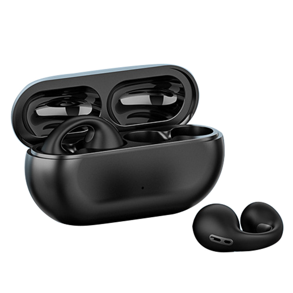 True Bone Conduction Bluetooth Earphones Ear Clip Wireless Headphones Noise Reduction Touch Control Sports Headsets