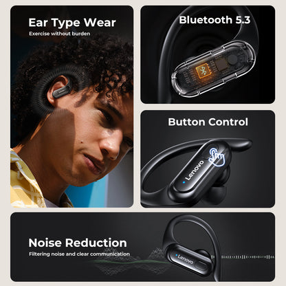 LENOVO Thinkplus XT60 Ear-Hook Sports Bluetooth Headset Noise Reduction Headphone with Digital Display