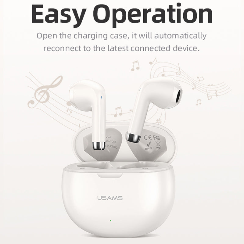 USAMS YO17 BE Series Wireless Bluetooth 5.3 TWS Earbuds Lightweight Headphones In-Ear Headset