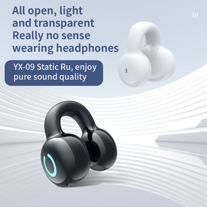 YX09 Clip-On Single Ear Bluetooth Headset Stereo Business Style Wireless Headphones