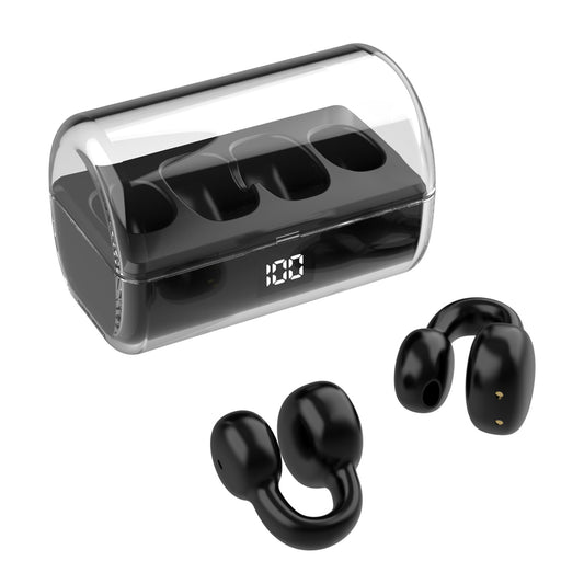 FK8 Bone Conduction Bluetooth Earphones Ear Clip Headphones with Digital Display Charging Case