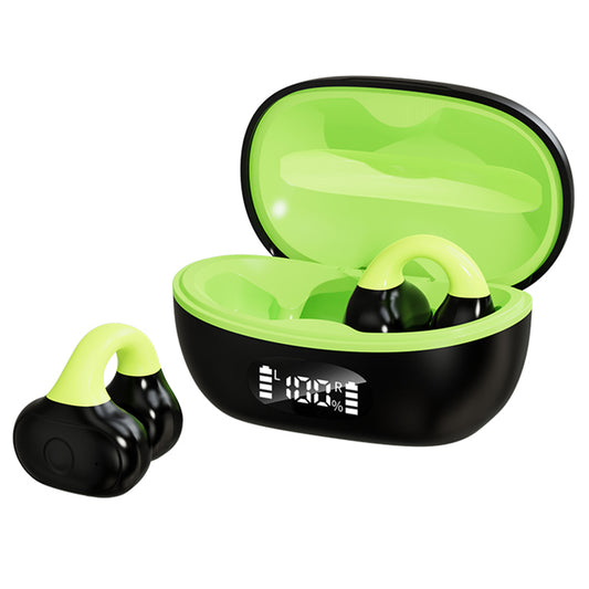 AX10 Ear Clip Open Ear Bluetooth Headphones with Charging Case Sports Earphones for Cycling Running