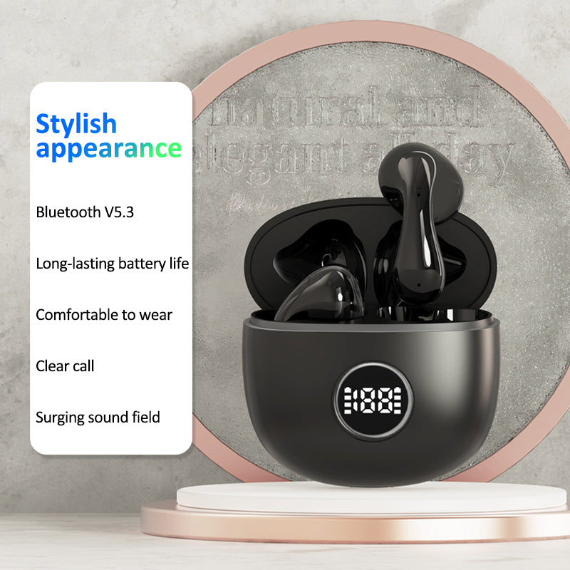 T88 TWS Bluetooth 5.3 Wireless Earphones Sports Headphones with Digital Display Charging Case (No CE Certificate)