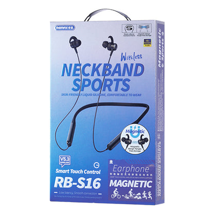 REMAX RB-S16 Touch Controlled Headset Sports Neck Hanging Bluetooth Headphone Neckband Wireless Earphone