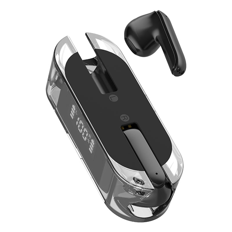 TM50 Half-In-Ear Low Latency TWS Earbuds Sports Bluetooth Headset with Digital Display