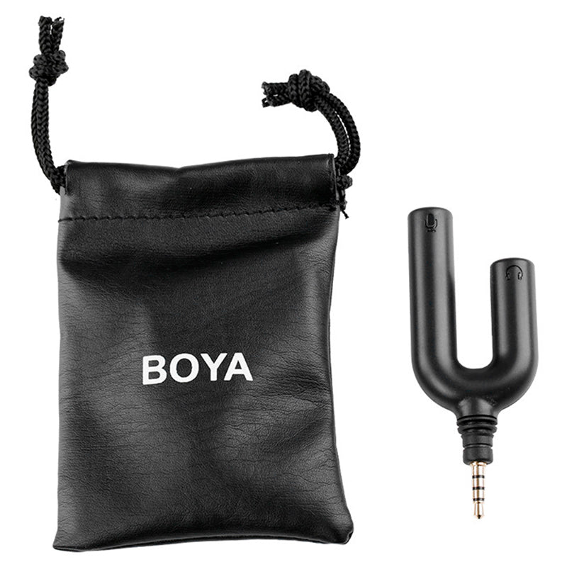 BOYA BY-AUM3 3.5mm TRRS Microphone with 3-position 3.5mm Headset Splitter Adapter for iPhone / iPad / iPod Touch