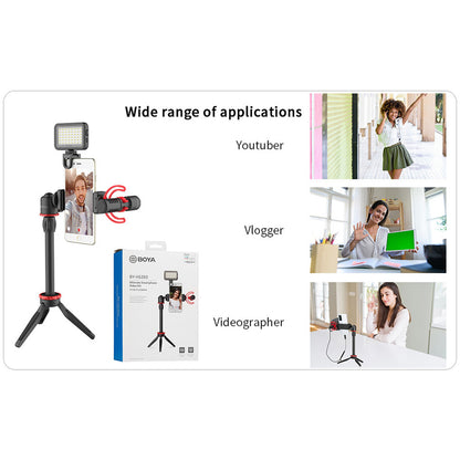 BOYA BY-VG350 Ultimate Smartphone Video Kit with BY-MM1+ Super-cardioid Microphone and LED Light