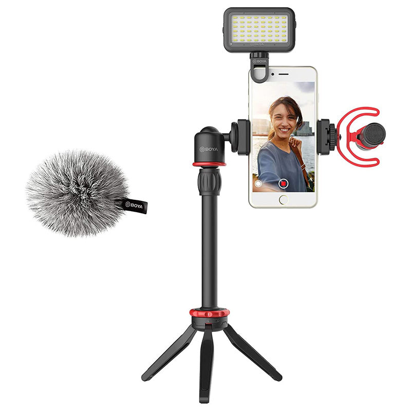 BOYA BY-VG350 Ultimate Smartphone Video Kit with BY-MM1+ Super-cardioid Microphone and LED Light