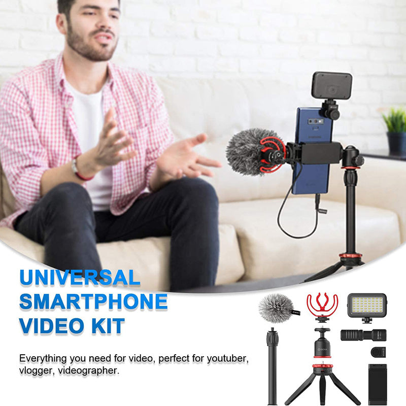 BOYA BY-VG350 Ultimate Smartphone Video Kit with BY-MM1+ Super-cardioid Microphone and LED Light