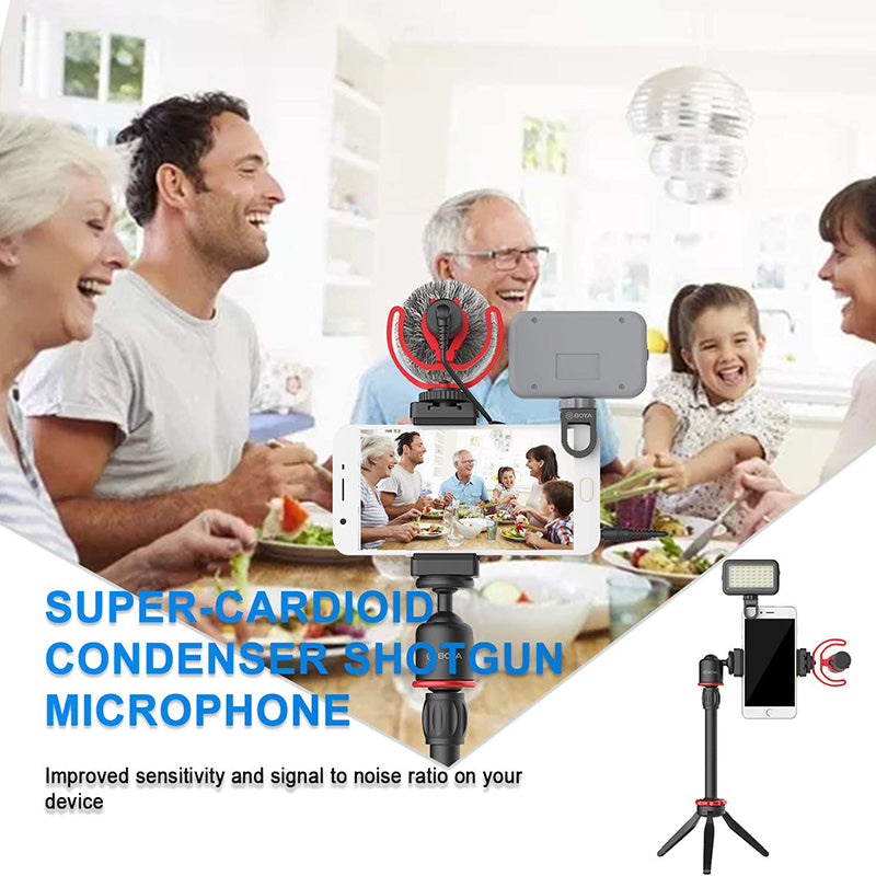 BOYA BY-VG350 Ultimate Smartphone Video Kit with BY-MM1+ Super-cardioid Microphone and LED Light