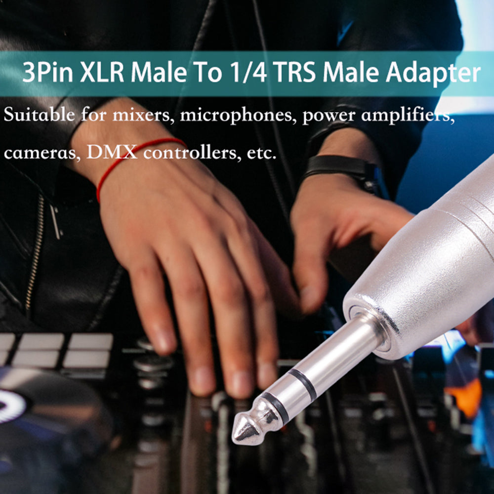 lz1180 6.35mm 1 / 4 Inch Male to XLR 3-Pin Male Audio Adapter Converter for Microphones, Mixers, Headphone Amplifiers