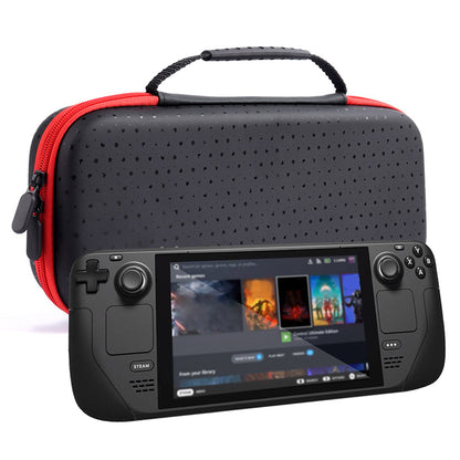 For Steam Deck Storage Bag Organizer PU+EVA Hard Shell Handbag Game Handheld Console Accessories