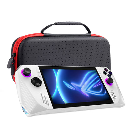 For ASUS ROG Ally Game Console Waterproof Storage Bag PU Leather+EVA Protective Case