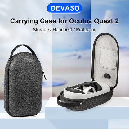 DEVASO For Oculus Quest2 / Meta Quest 3 VR Glasses Storage Bag Shockproof Felt Carrying Case