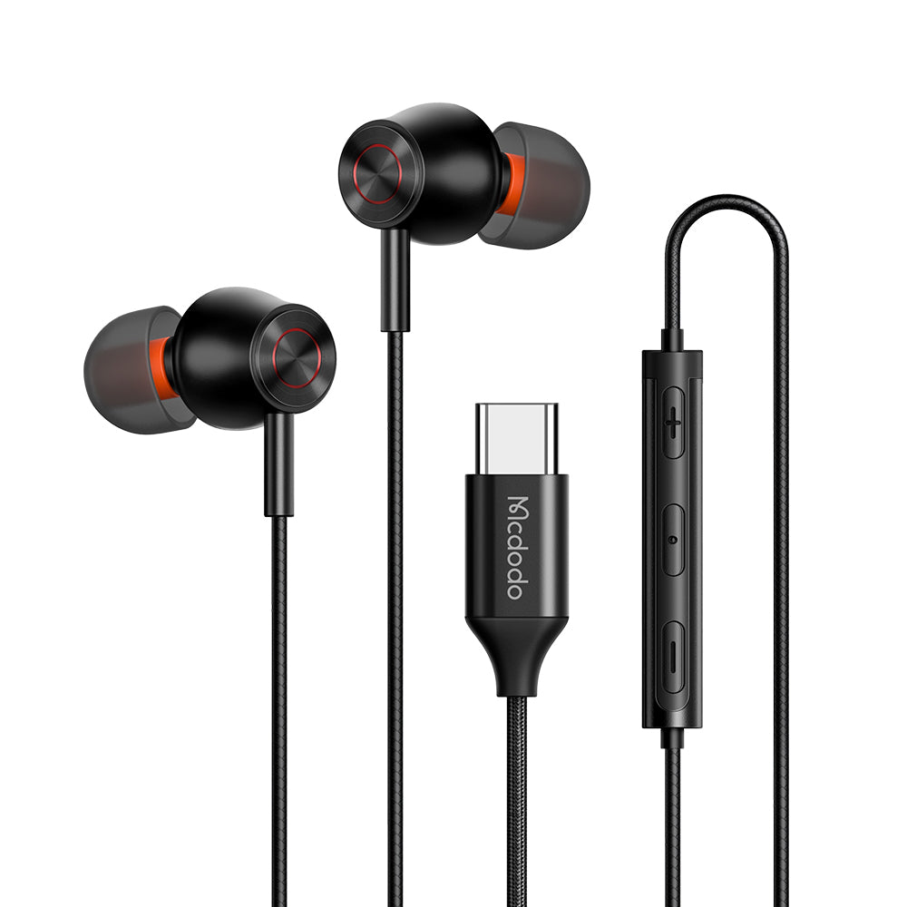 MCDODO HP-3490 MDD HiFi Stereo Wired Headphone Type-C Earphone with Mic and Volume Control