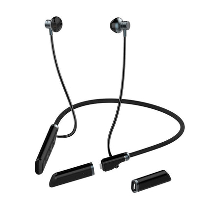 B998 Wireless Neckband Headphones Half In-Ear Bluetooth 5.3 Earphones Noise Cancelling Earbuds with Pluggable