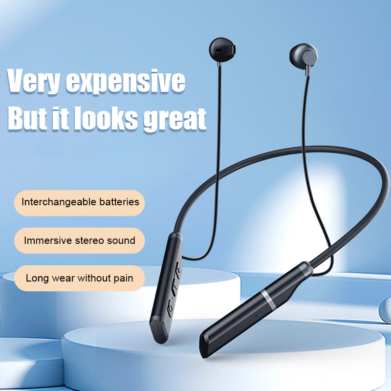 B998 Wireless Neckband Headphones Half In-Ear Bluetooth 5.3 Earphones Noise Cancelling Earbuds with Pluggable