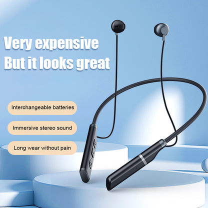 B998 Wireless Neckband Headphones Half In-Ear Bluetooth 5.3 Earphones Noise Cancelling Earbuds with Pluggable