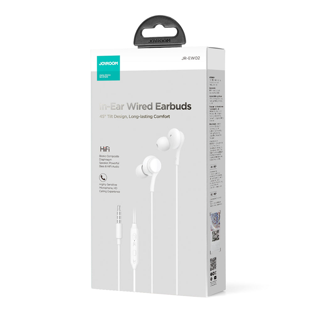 JOYROOM JR-EW02 3.5mm Wire-controlled Earphone HiFi Sound In-ear Headphone with Mic