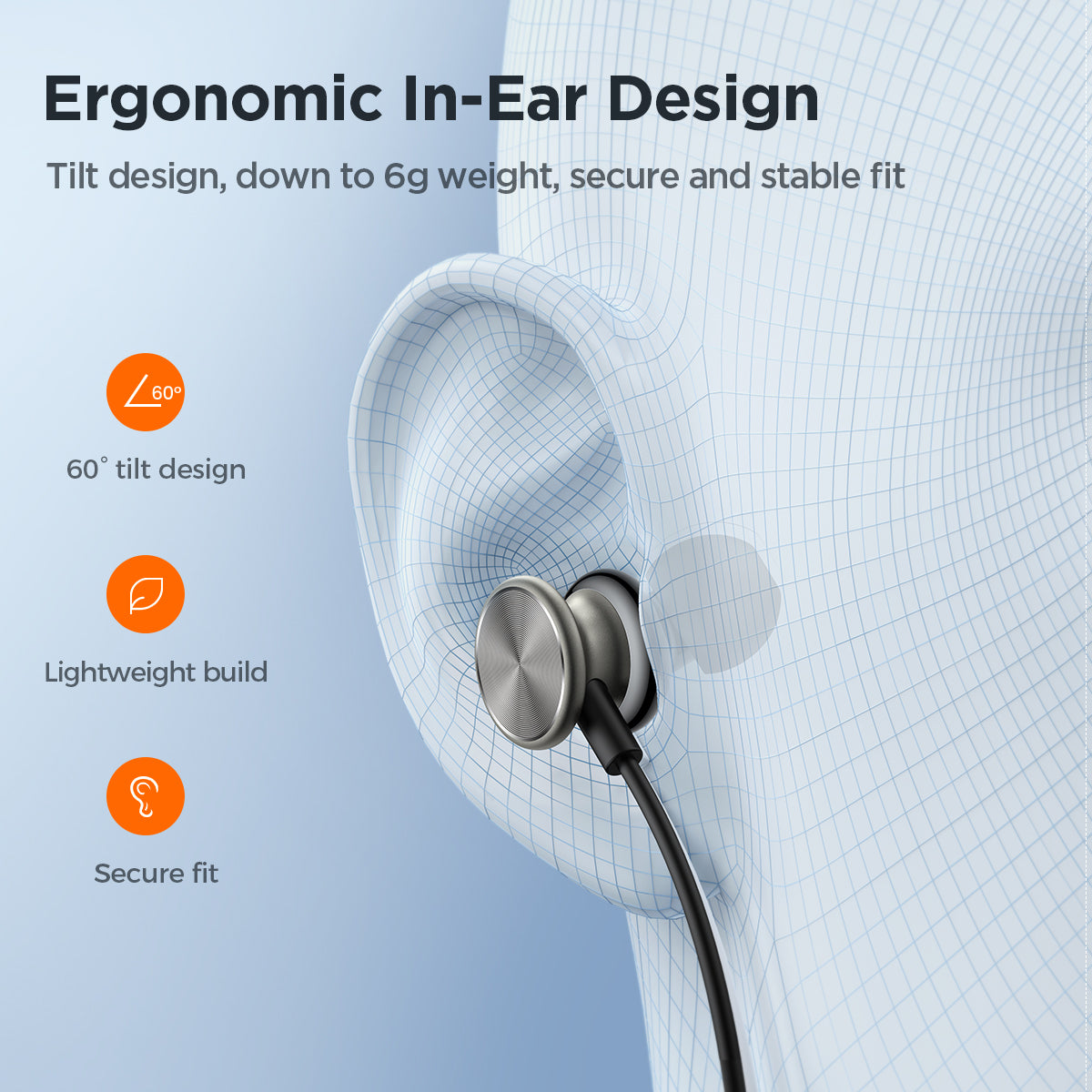 JOYROOM EW03 In-ear Earphones 3.5mm Plug Wired Headphones with Button Control